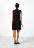 Neoprene Flower Dress in Black